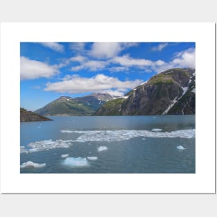 USA. Alaska. Lake with Flowing Ice. Posters and Art